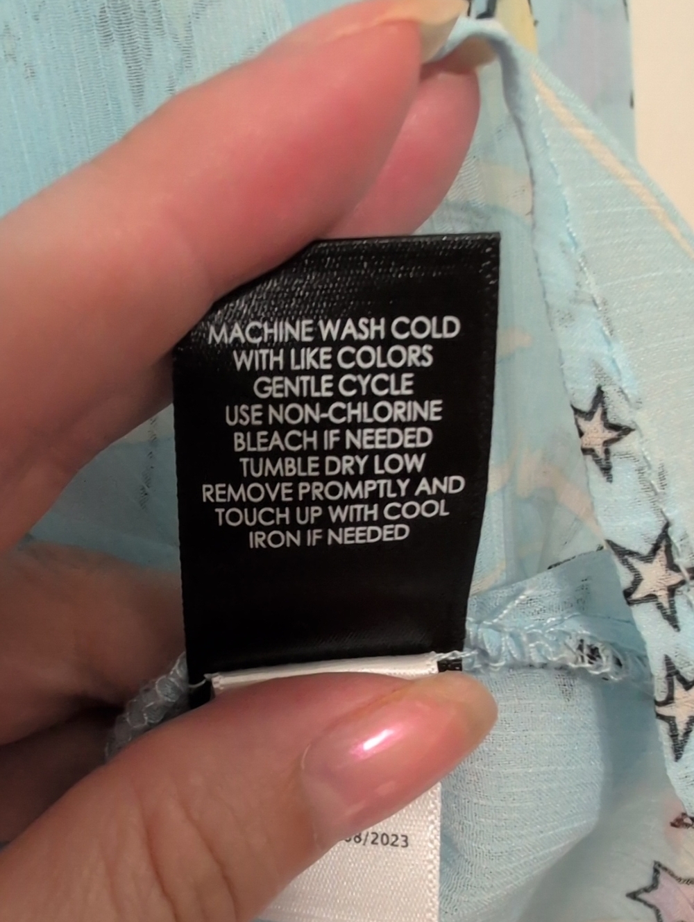 Torrid Light Blue Star-Print Button Down Blouse - Picture 7 of 7